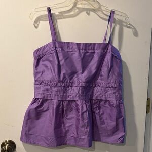 J.Crew Purple Spaghetti Strap Peplum Top size 8